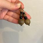 Handmade Boho wood beads dangly earrings Photo 1
