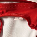 Womens Bikini Top Strappy Lace Up V Neck Removable Cups Red S Photo 2