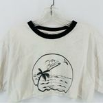 Bayside Heavyweight Ringer Cropped T Shirt The Beach Medium White Photo 1