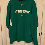 Adidas Notre Dame Fighting Irish Green  College Pullover Crewneck Sweater  Photo 0