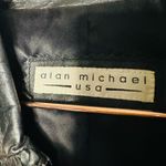 Vintage Alan Michael Black Braided Leather Zip Up Front Leather Blazer Jacket M Size M Photo 5