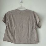 Foreigner Don't Mess With Texas Cowskull Beige Short Sleeve Cropped Tee S/M Tan Photo 2