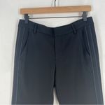 Vince Women's Satin Binding Easy Trousers Tapered Slim Leg Crepe Black Size 2 Photo 2