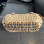 Brighton  Braided Leather Handles Tan and Brown Woven Bag Photo 3