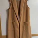 Joie  Tan Vest Duster Cardigan Size Medium Photo 5