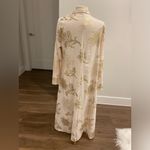 Elegant Cream Floral Women's Kimono Gold Size L Photo 3