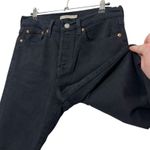 Levi's Levi’s Premium Wedgie High Rise Straight Leg Frayed Hem Black Jeans Women’s 28 Photo 4