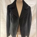 Ann Taylor Black Tweed Blazer with Wide Lapel and Deep V-Neckline Photo 1