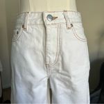 Ganni White Denim Jeans with Brown Contrast Stitching Photo 8