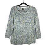 Talbots  Sweater Top Womens Large White Purple Chunky Knit Pastel‎ Casual Rainbow Photo 0