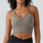 Halara Seamless Flow Low Support Ruched Double Straps Backless Crisscross Sports Bra Photo 2