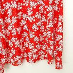 Socialite x NORDSTROM | Red White Floral Blouse High Neck Smocked | Size Medium Photo 2