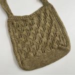 Crocheted Knit Hobo Tote Bag Lightweight Boho Bohemian Festival Olive Green Photo 4