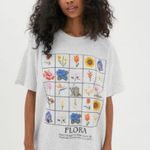 Urban Outfitters Oversized Gray Flower T-Shirt Photo 0