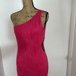 Hot Pink One Shoulder Thigh Slit Dress Size L Photo 5