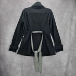 Self Esteem  Black Button Belted Retro Long Sleeve Pea Coat Y2K Jacket Medium Photo 1