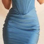 House Of CB House‎ of CB Myrna Aegean Corset midi Dress in blue XS NWOT $269 Photo 0