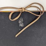 Kate Spade Linen Canvas Tote Bag with Monogram Black and Tan Photo 14