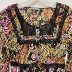 Ny Collection  Y2K 90s Vintage Babydoll Top Women’s Medium Ikat Print Lace Trim Photo 1