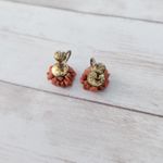 Vintage Screw Back Earrings Burnt Orange 5/8" Photo 4