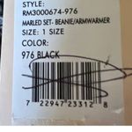 Rebecca Minkoff Hat Set Womens One Size Black Marled Knit Beanie Arm Warmers Photo 14