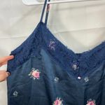 Abercrombie & Fitch women's blue lace floral satin slip lined dress intimates L Photo 1
