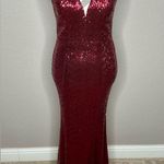 Crystal Doll  Deep Red Sequin Maxi Dress Photo 0