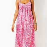 Lilly Pulitzer Azora Cotton Midi Dress Peony Pink Seaside Scene 14 Photo 0