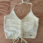 Hollister  Light Yellow Floral Halter Top Photo 0