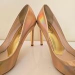 Ted Baker Pink Gold Iridescent Leather Heels Rhinestones Women's Size EU 37 6.5 Photo 4