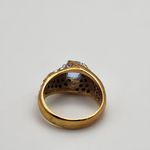Vintage DAC Gold Tone, Blue Crystal, & Clear CZ Ring (7.5) Blue Photo 5