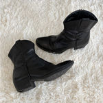Born Black Leather Ankle‎ Boots Western Cowboy Cowgirl Lace Up Zip Women 9 Photo 0