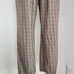Cabin creek Vintage Plaid Tan Red High Rise Trousers Straight Leg Stretchy Pants Photo 2