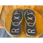 Roxy  Women's Black Multicolor Flip Flops Size 6-7 Photo 4