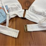 Shade & Shore Glossy Off White Bikini Set High Waist Cheeky Triangle Top XS New Photo 3