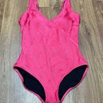 Gottex  Hot Pink Textured Fuax Wrap Scoop Back One Piece Swim Suit Womens Size 8 Photo 0