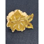 Vintage Resin Flower Brooches Gold Tone Rose Pins Bundle 80s 60s Costume Jewelry Pink Photo 6