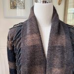 Lysse Alice Fringe Cardigan Sweater Coat Brown Black Buffalo Check $198 XXS XS S Photo 2