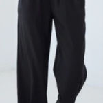 AYR The Viola Stretch Silk Blend Pants in Black Photo 0