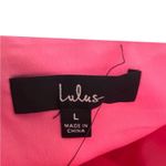 Lulus  Flirty Chic Bright Pink Cutout Twist-Front Halter Midi Dress NEW Size L Photo 4