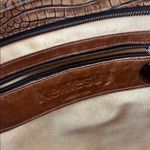 Kemestry leather embossed textured alligator croc skin shoulder bag USA Tan Photo 6