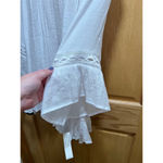 Women's 2X Zac & Rachel Blouse White Boho Frills Beachy Gauzy Flowy Cottage NWT Photo 3