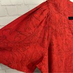 Nicole Miller Original tropical red linen blend midi dress size large lagenlook Photo 8