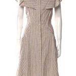 Saks 5th Avenue Saks Fifth Avenue Beige and White Striped Dress Size 2 Photo 0