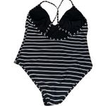 Cupshe NWT  Striped One Piece Swimsuit Black and White Size XL Photo 2