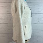 Adidas Neo Fuzzy teddy bear fleece jacket white/blue size XSmall US womens Photo 4