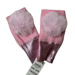 INC  International Concepts Pink Fingerless Mittens with White Pom New Photo 1