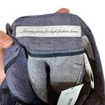 PESERICO Tailored 100% Linen Wide Leg Pleated Cuffed Trousers Blue Size 6 Photo 8