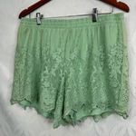 Torrid 5 Inch Pull-On Stretch Mesh Mid-Rise Mint Green Lace Short Size M NWT Photo 2