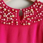 Anthropologie Moth Brienne Pearl Holiday Sweater in Red, Size Medium Photo 9